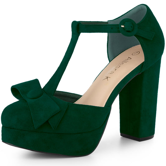 Women's Mary Janes Platform Pumps Chunky Heels Dress Shoes