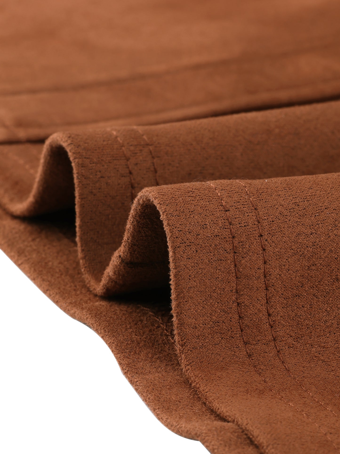 Women's Faux Suede Skirt Button Front High Waist Fall Knee Length A-Line Skirts