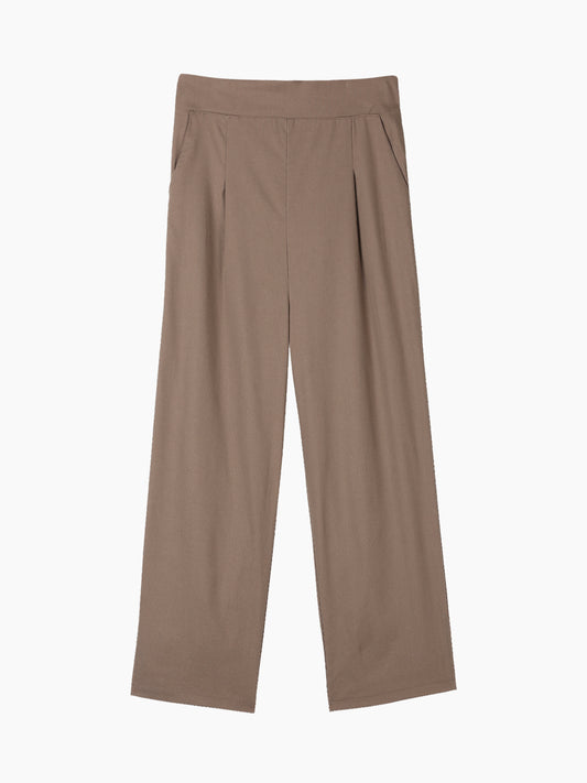 Women's Casual Linen Loose Ankle Side Slit Wide-Leg Culottes