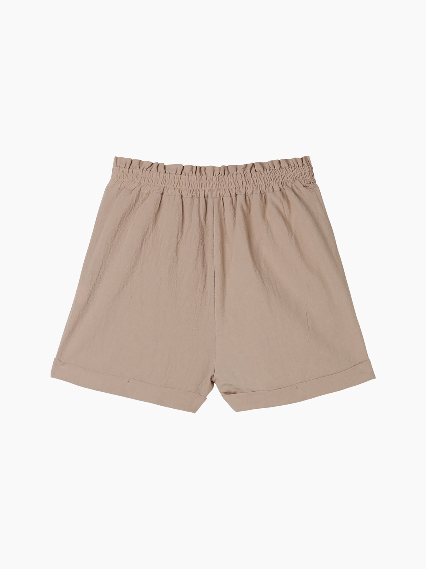 Women's Casual Linen Paperbag Waist Wide Leg Plain Shorts