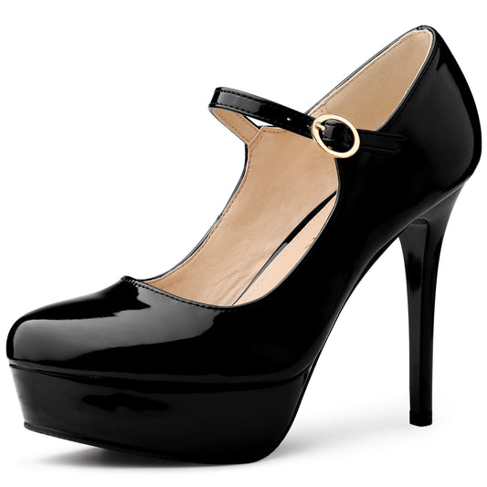 Zapatos de vestir Mary Jane con plataforma y tiras en el tobillo para mujer