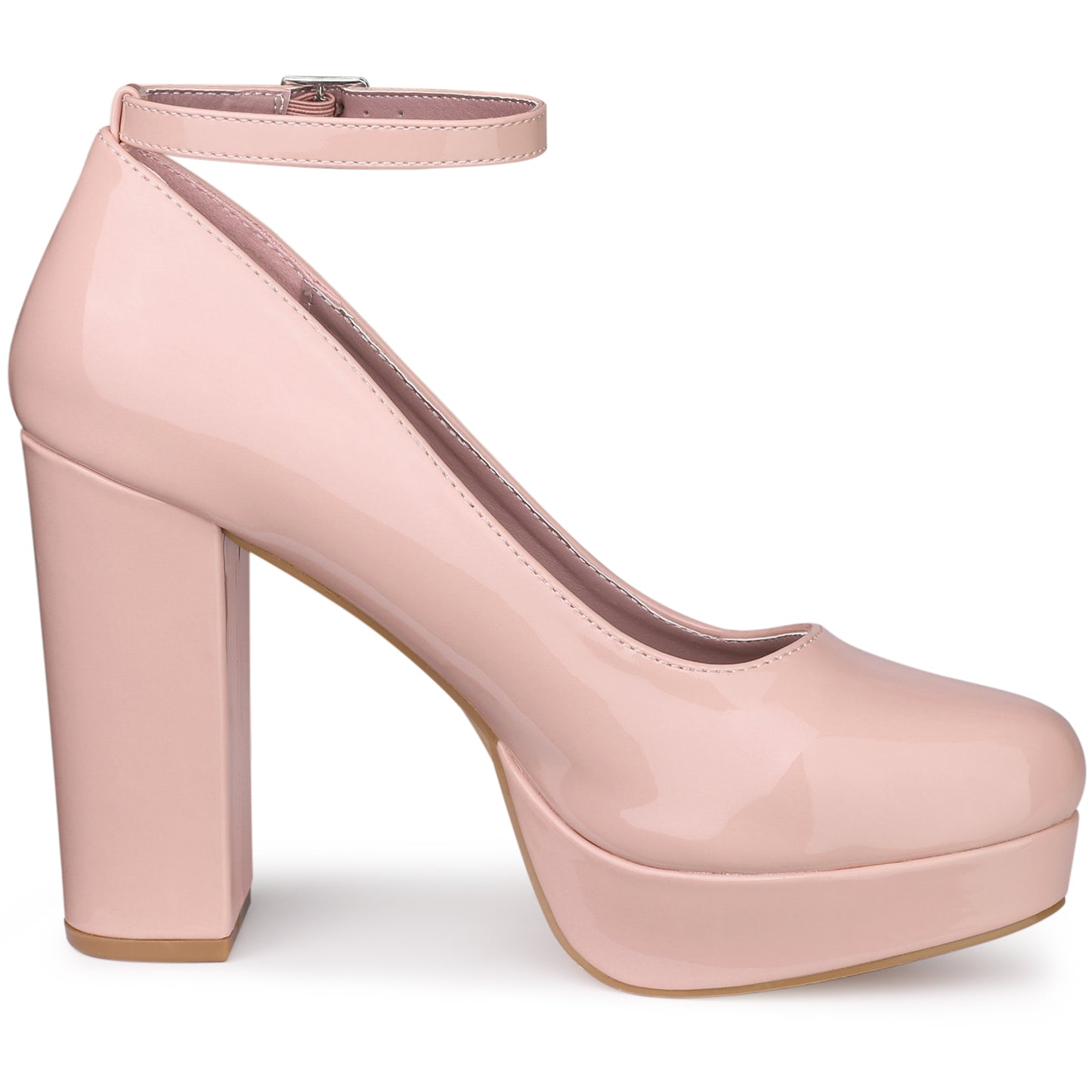 Zapatos Mary Jane de tacón grueso con plataforma y tira al tobillo para mujer