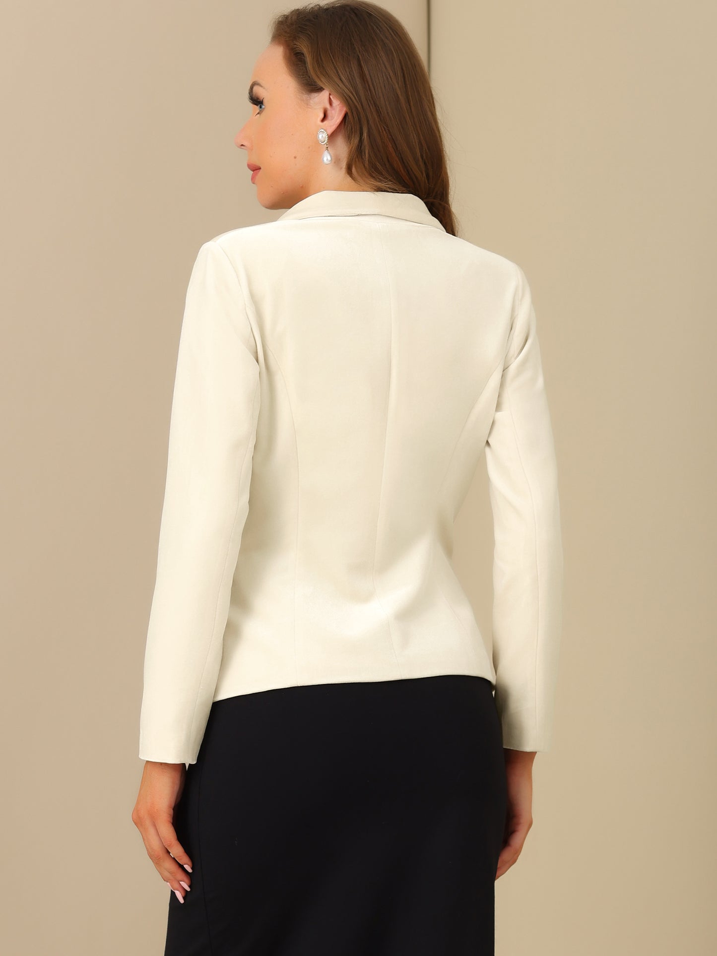 Women's Shawl Collar 1 Button Velvet Blazer (Available in Plus Size)