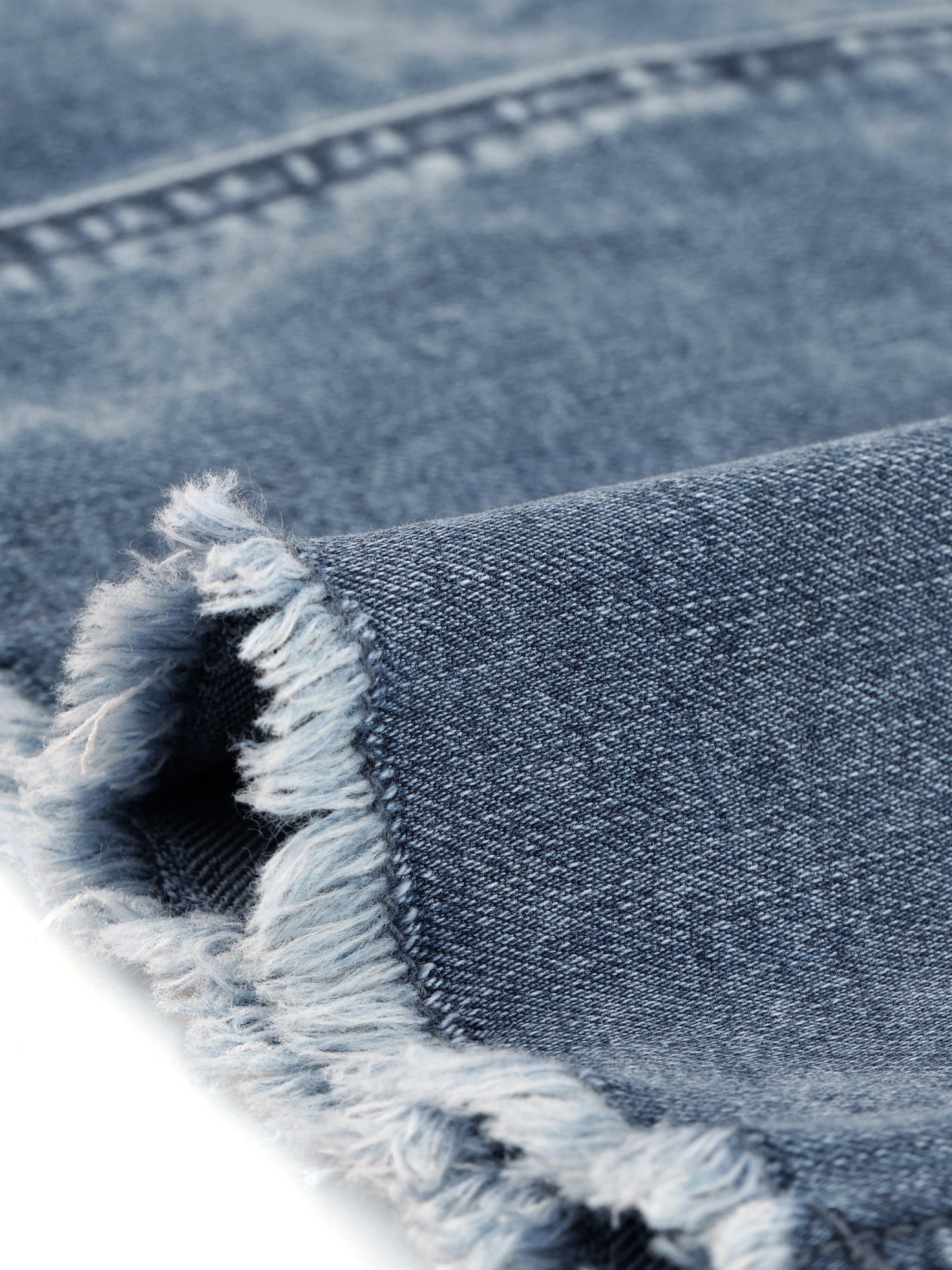 Women's Basic Distressed High Waist Ripped Hem Washed Jeans Denim Skirt (Available in Plus Size)