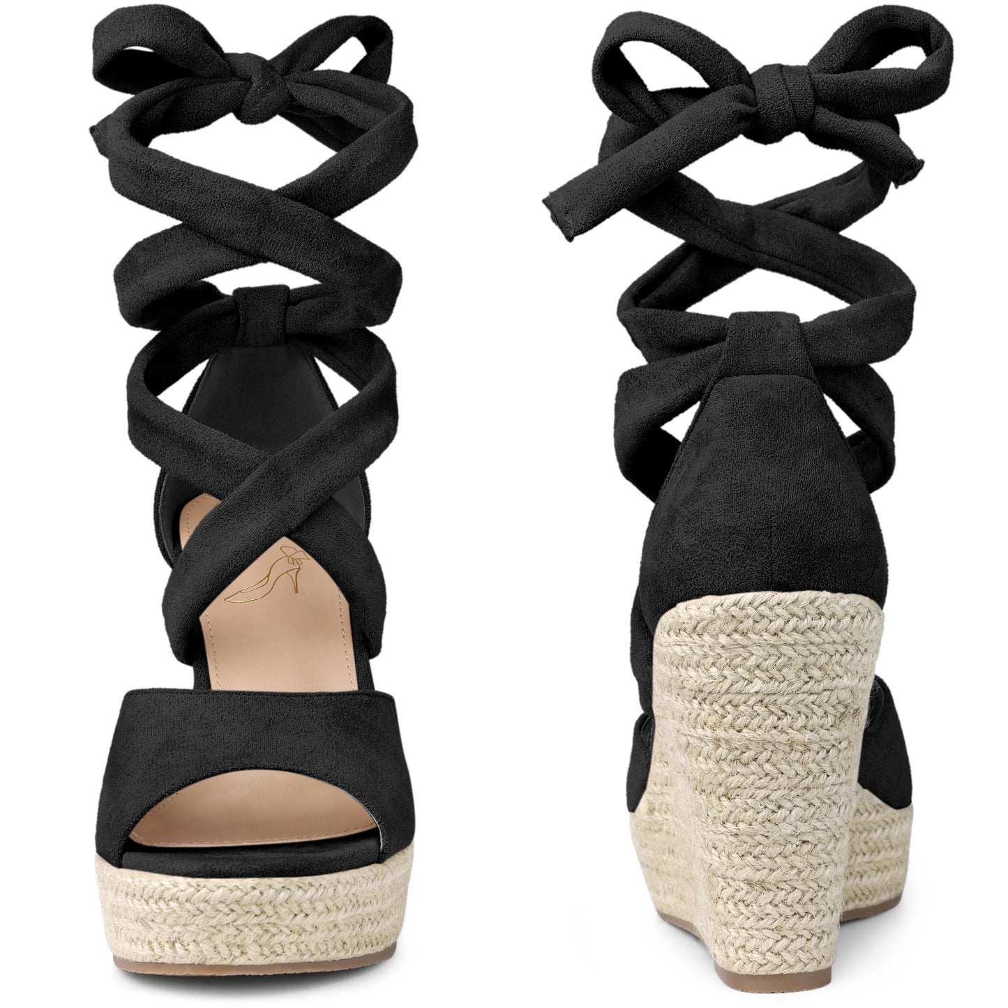 Alpargatas con cordones y cuñas para mujer