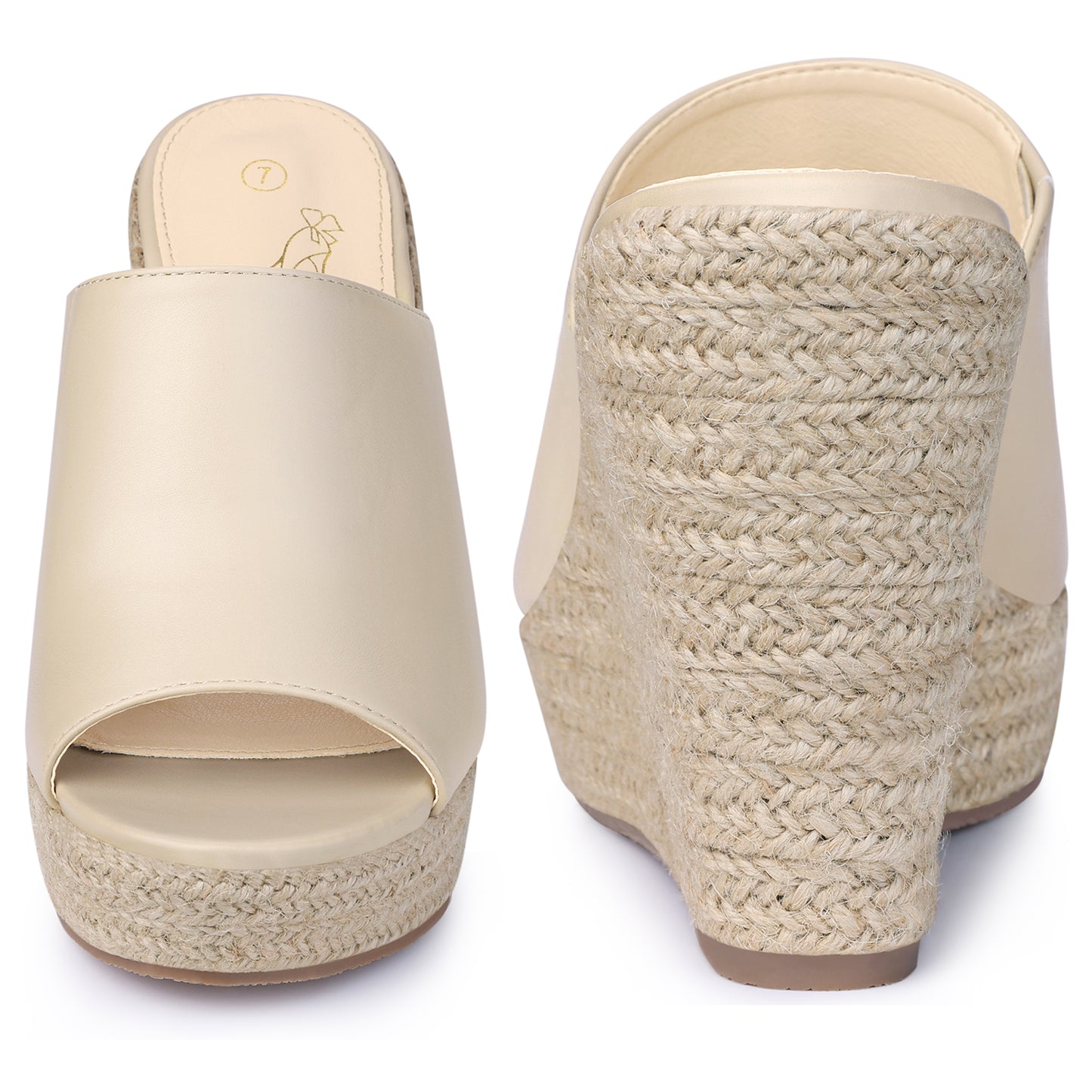 Women Open Toe Espadrille Wedge Heel Platform Slide Sandal