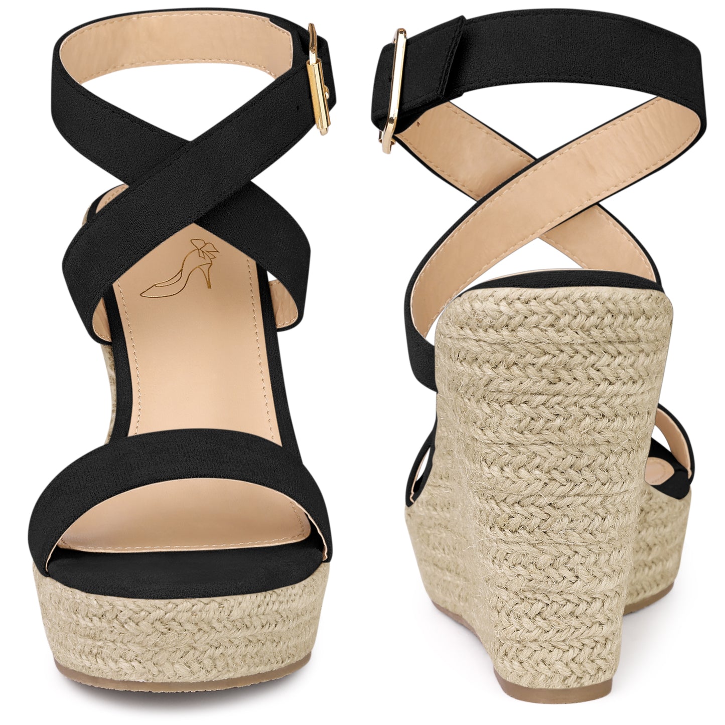 Women Platform Open Toe Crisscross Espadrille Heel Wedge Sandals