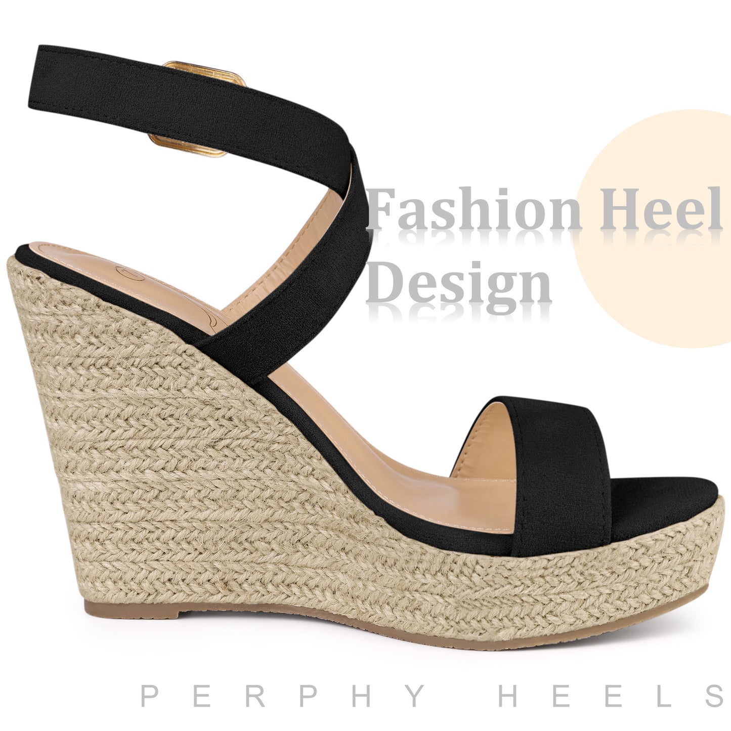 Women Platform Open Toe Crisscross Espadrille Heel Wedge Sandals