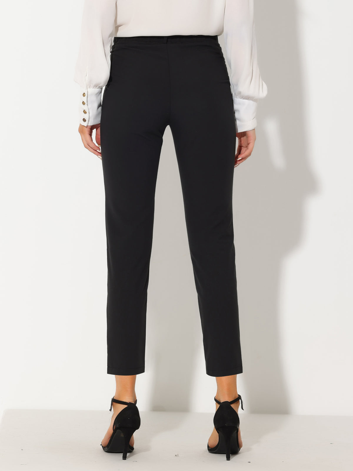 [PACK SALES] Women's 2 Pieces High Elastic Waist Back Office Work Ankle Pants