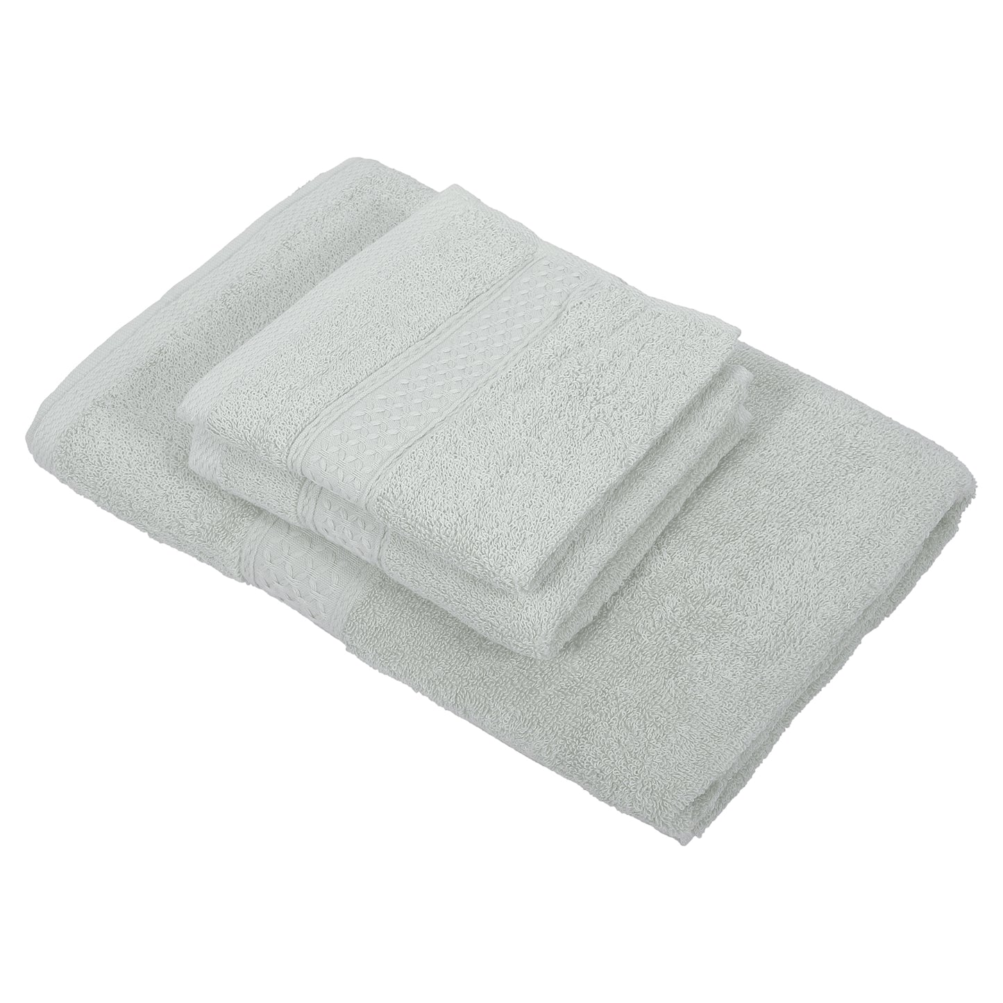 3 Pcs Cotton Bath Towel, Soft Absorbent Classic Towels Set, Light Gray