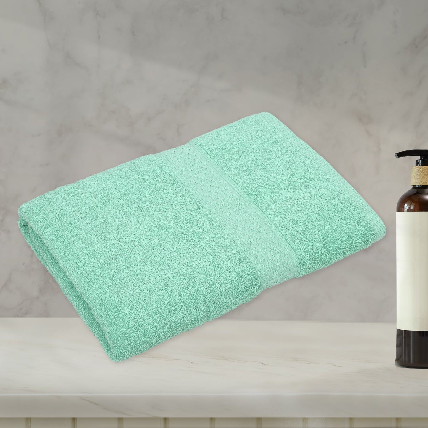 1 Pc Classic Absorbent Cotton Bath Towel, Olive Green 27.56" x 55.12"