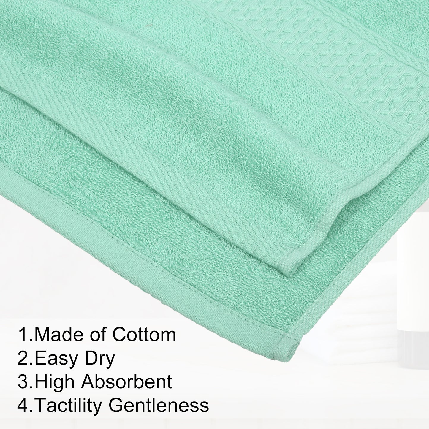 1 Pc Classic Absorbent Cotton Bath Towel, Olive Green 27.56" x 55.12"