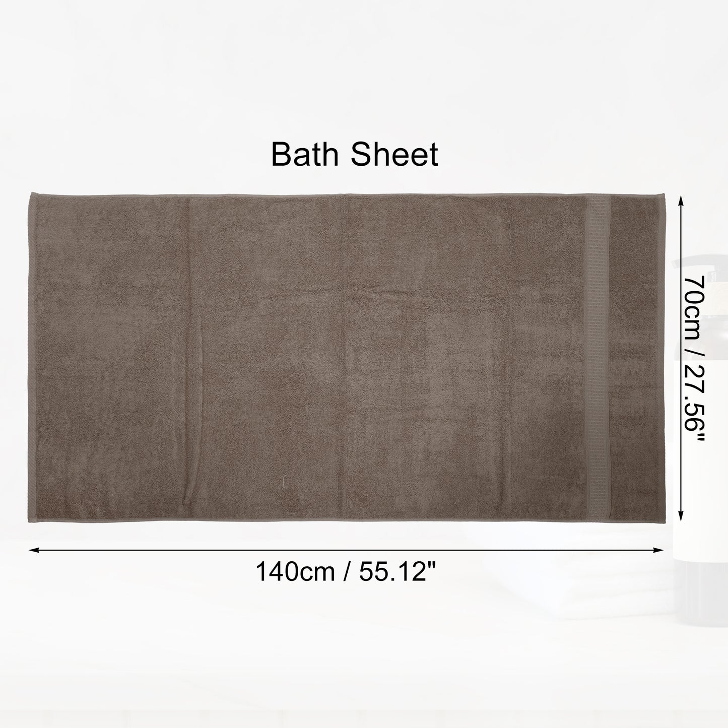 1 Pc Classic Absorbent Cotton Bath Towel, Coffee Color 27.56"x55.12"