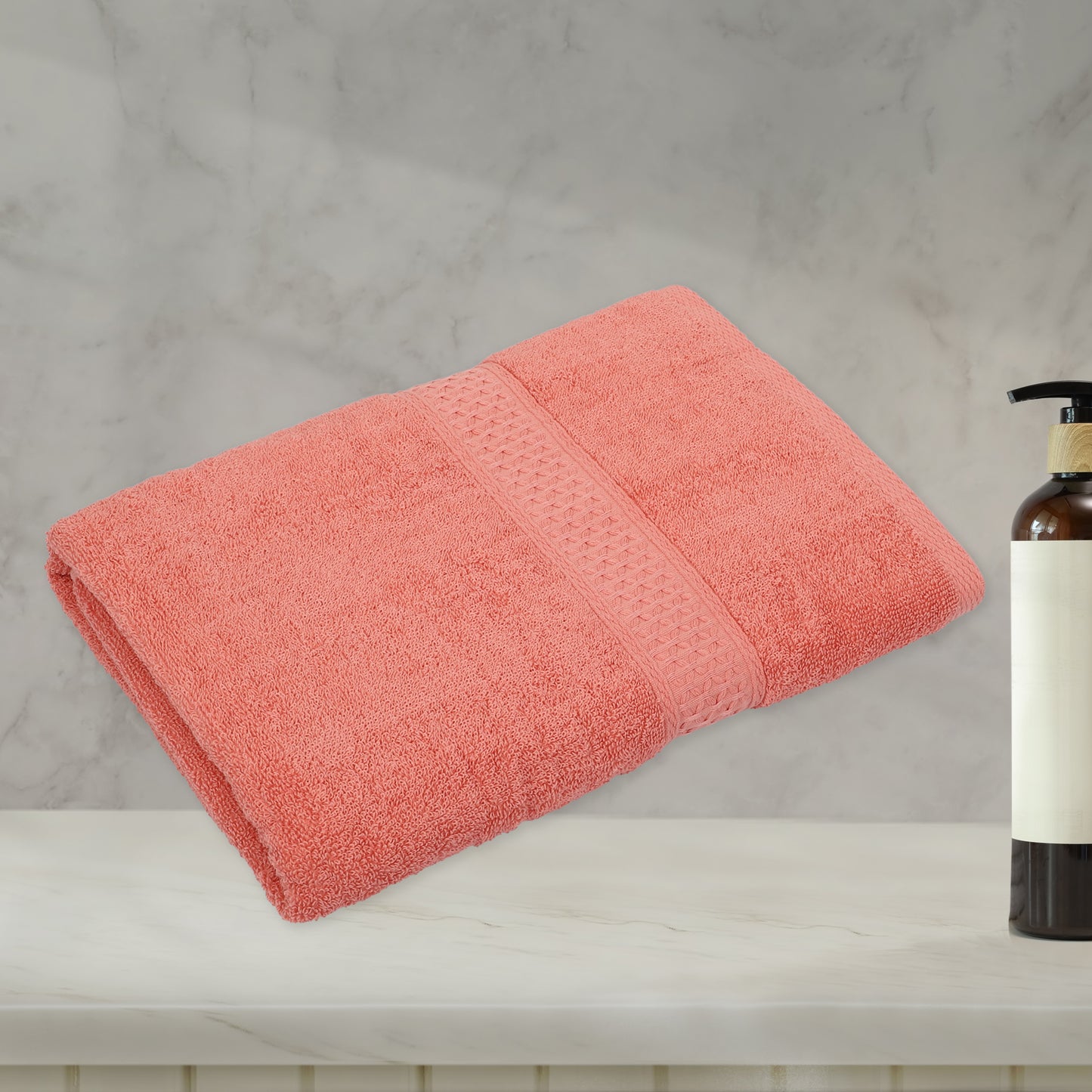 1 Pc Classic Absorbent Cotton Bath Towel, Red 27.56"x55.12"