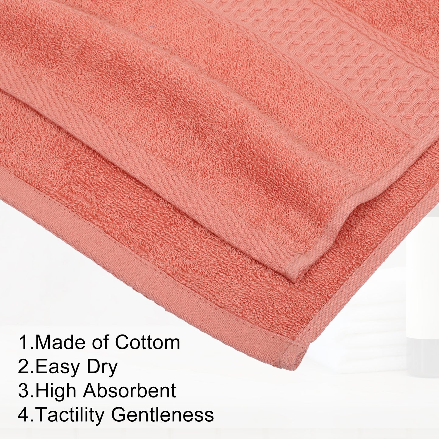1 Pc Classic Absorbent Cotton Bath Towel, Red 27.56"x55.12"