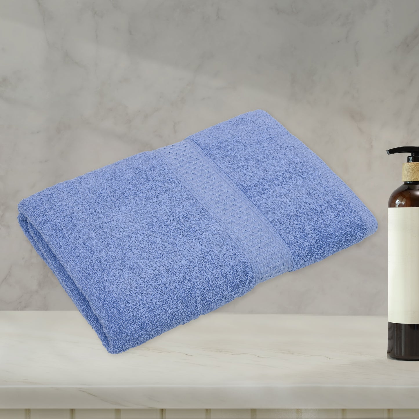 1 Pc Classic Absorbent Cotton Bath Towel, Purple 27.56"x55.12"