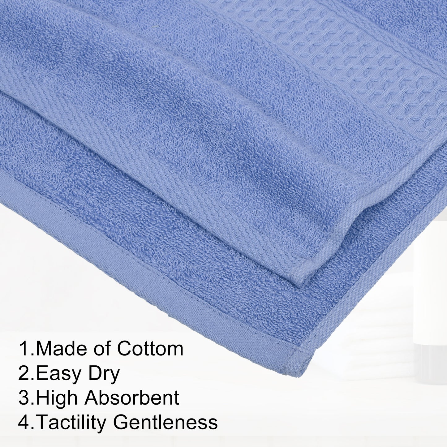 1 Pc Classic Absorbent Cotton Bath Towel, Purple 27.56"x55.12"
