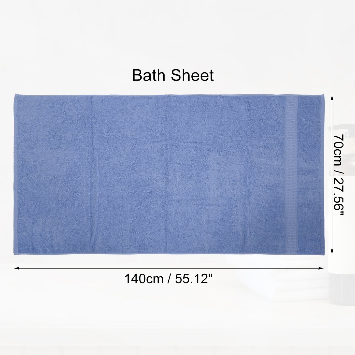 1 Pc Classic Absorbent Cotton Bath Towel, Purple 27.56"x55.12"