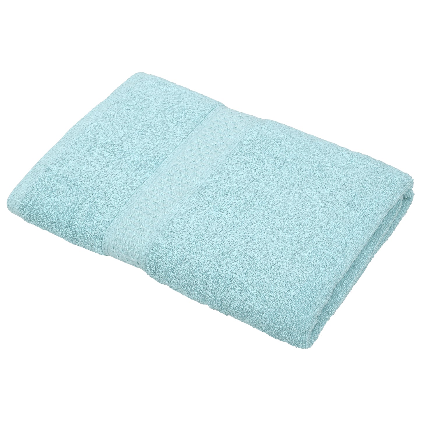 1 Pc Classic Absorbent Cotton Bath Towel, Cyan 27.56"x55.12"