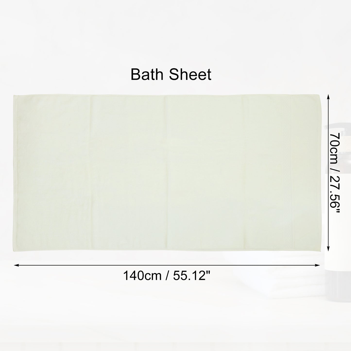 1 Pc Classic Absorbent Cotton Bath Towel, Light Yellow 27.56"x55.12"