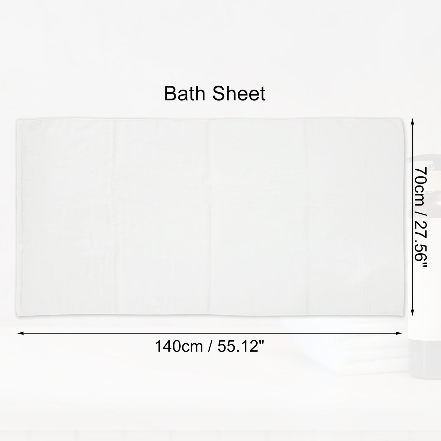1 Pc Classic Absorbent Cotton Bath Towel, White 27.56"x55.12"
