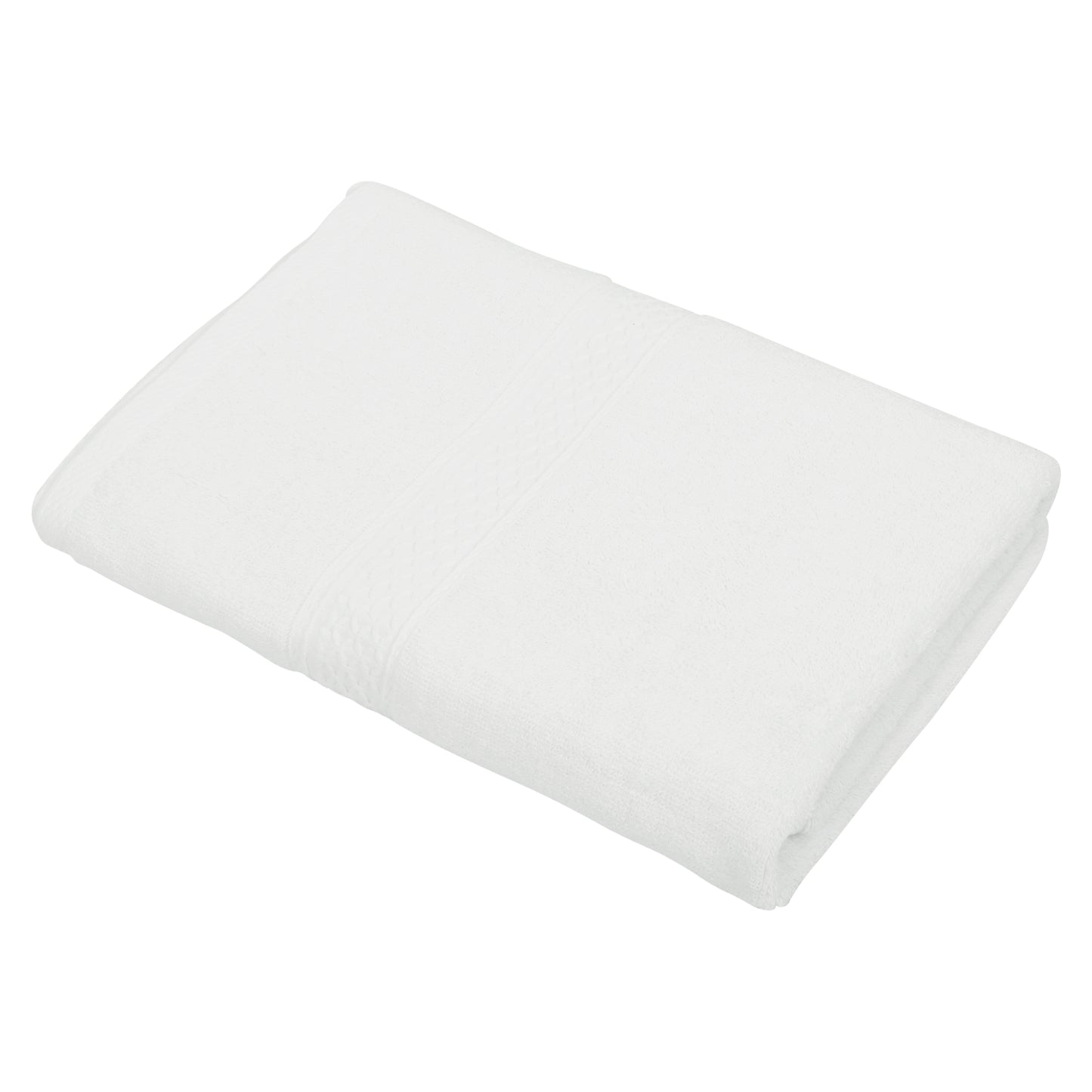 1 Pc Classic Absorbent Cotton Bath Towel, White 27.56"x55.12"