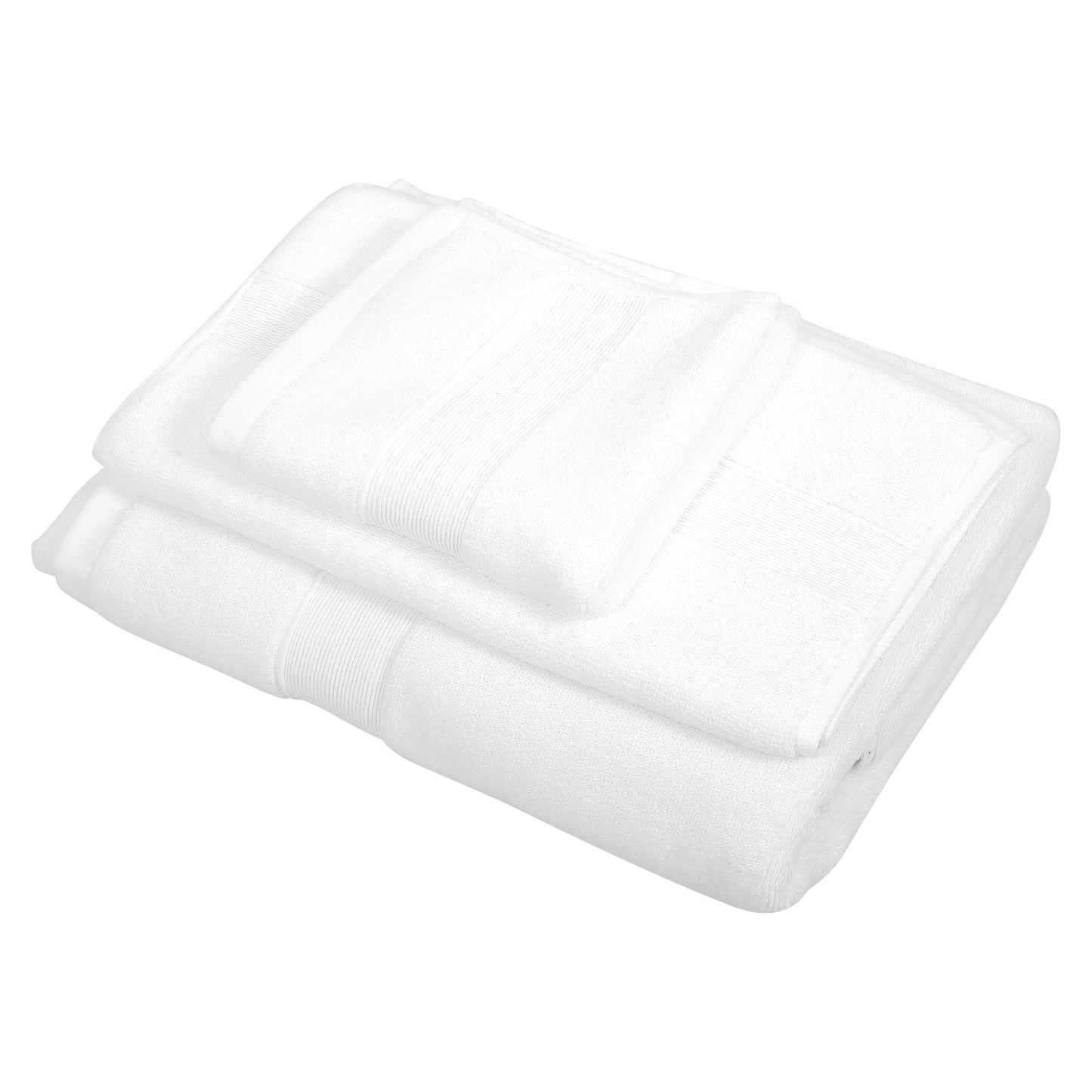 3 Pcs Cotton Bath Towel, Plain Soft Absorbent Towels Set, White