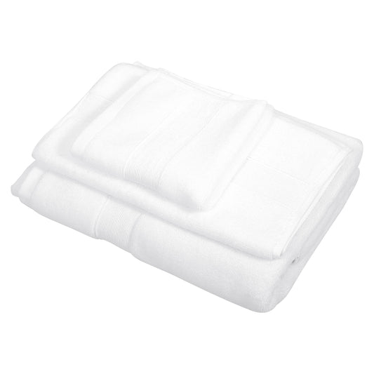 3 Pcs Cotton Bath Towel, Plain Soft Absorbent Towels Set, White