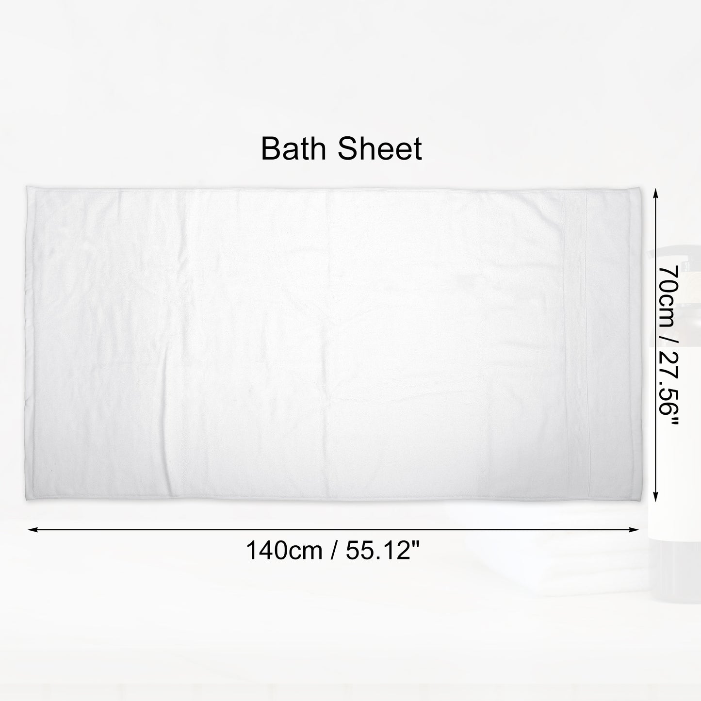 1 Pc Plain Soft Absorbent Cotton Bath Towel, White 27.56" x 55.12"