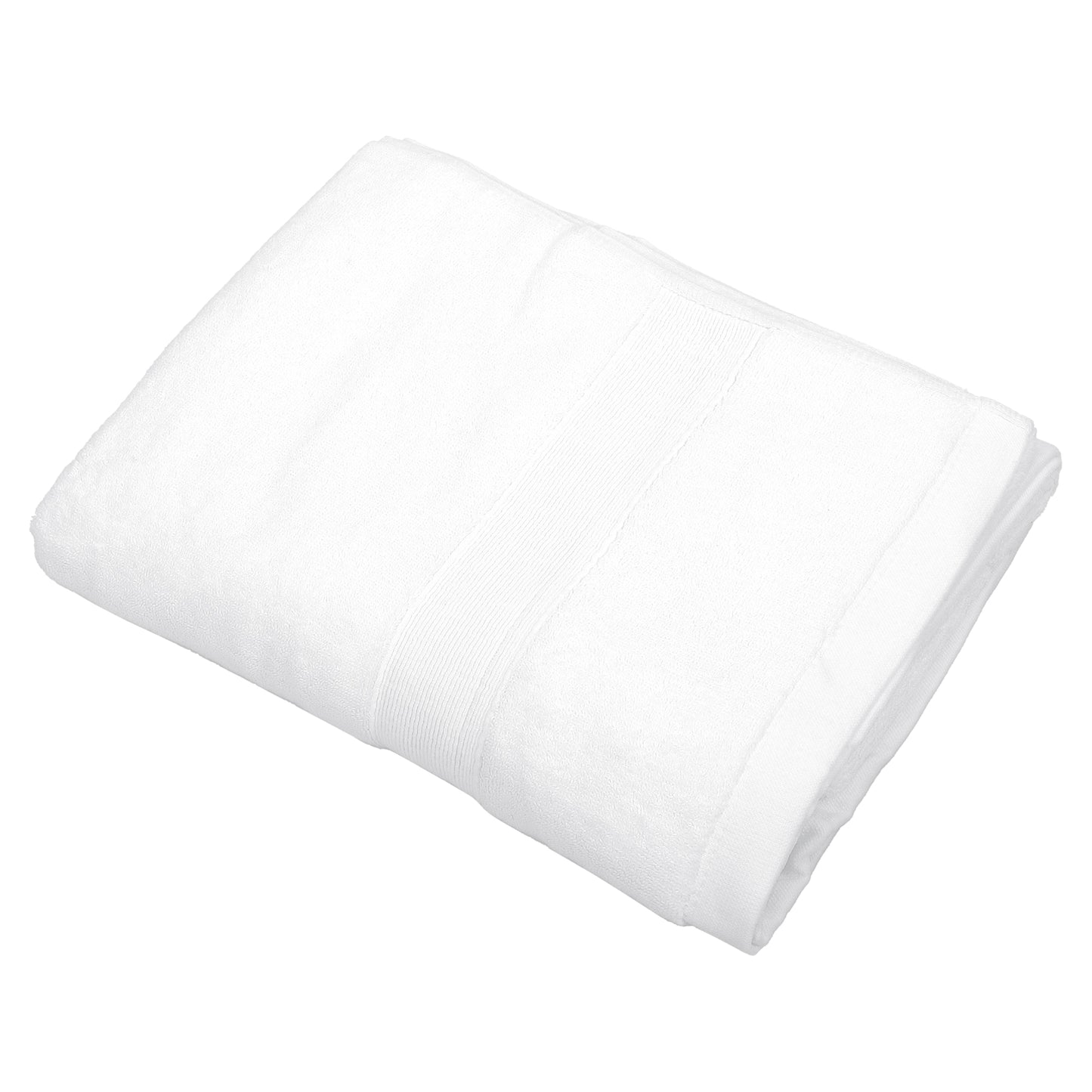 1 Pc Plain Soft Absorbent Cotton Bath Towel, White 27.56" x 55.12"