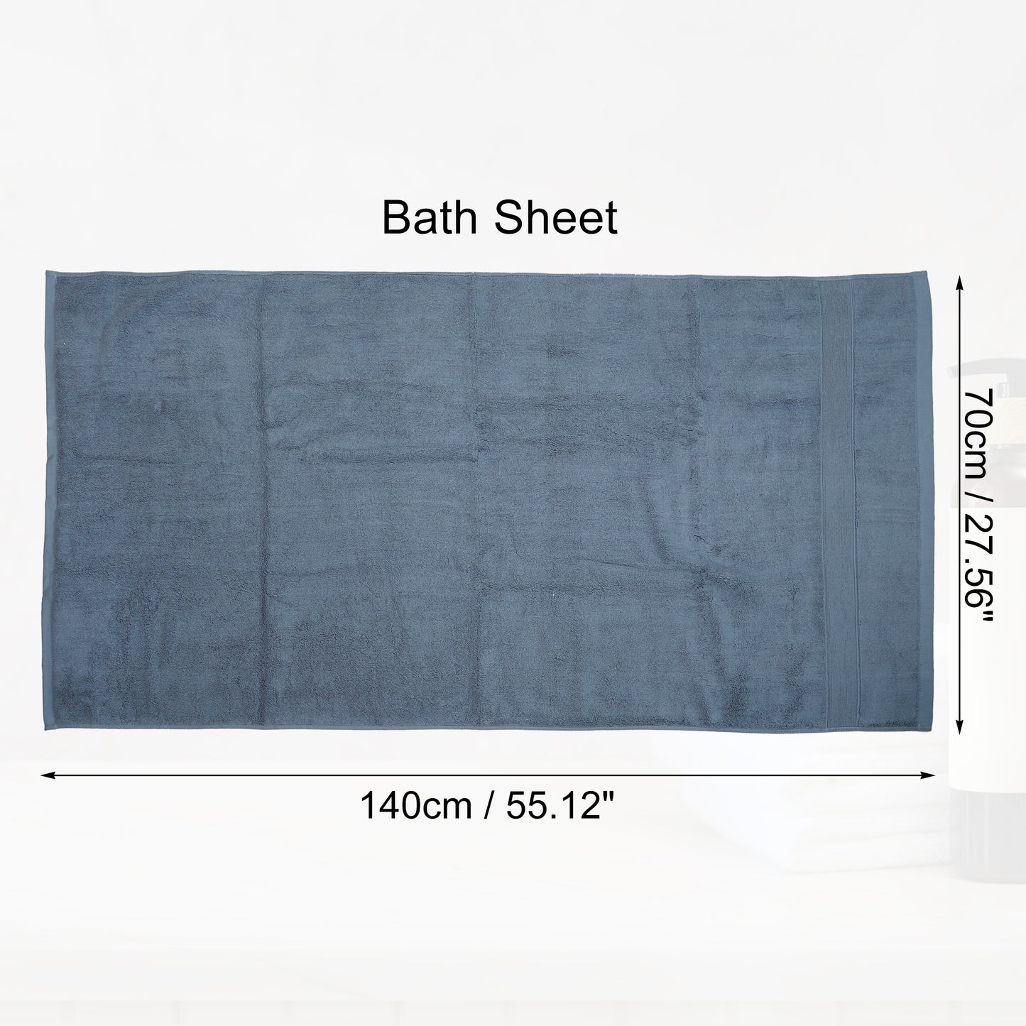 1 Pc Plain Soft Absorbent Cotton Bath Towel, Blue 27.56"x55.12"