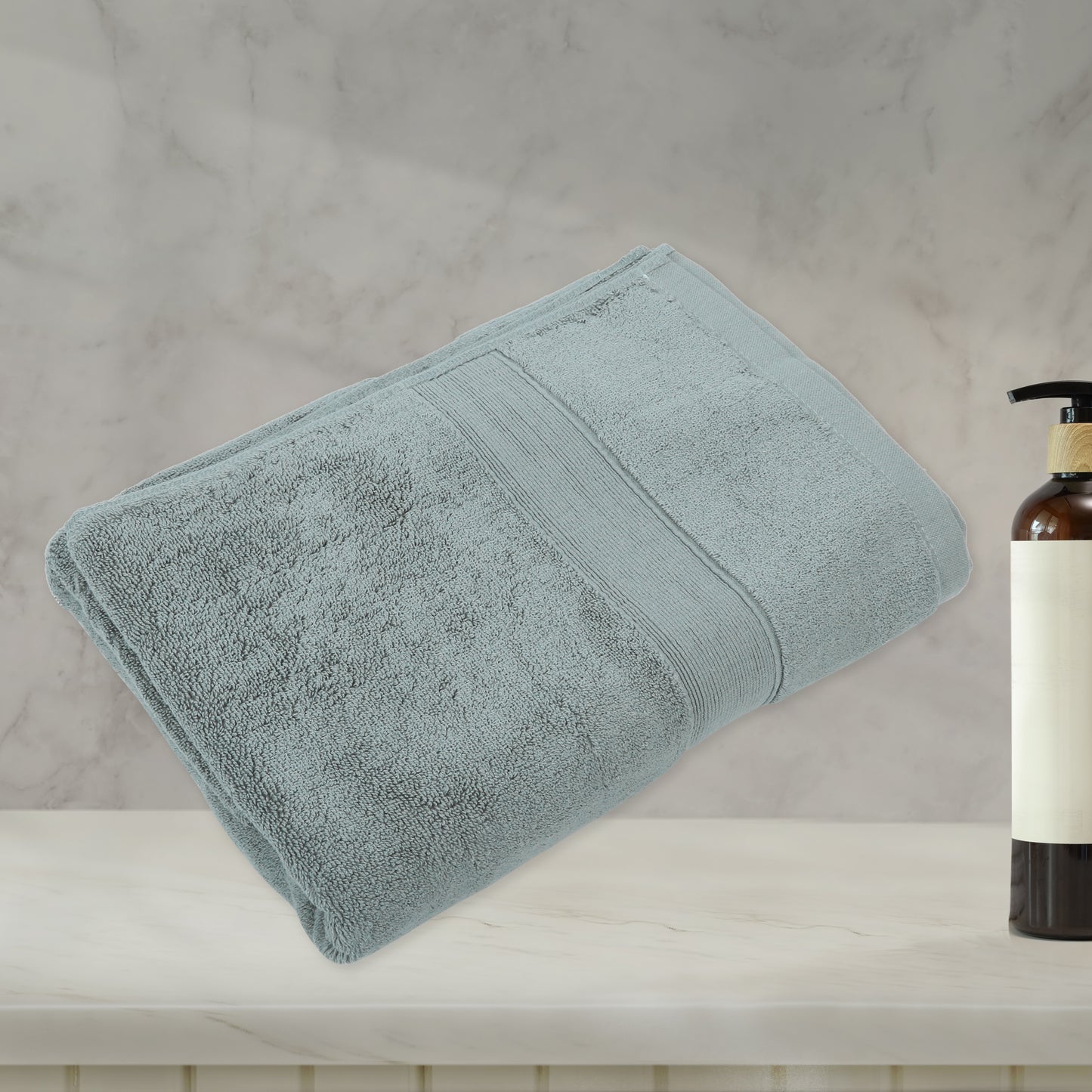 1 Pc Plain Soft Absorbent Cotton Bath Towel, Dark Gray 27.56"x55.12"