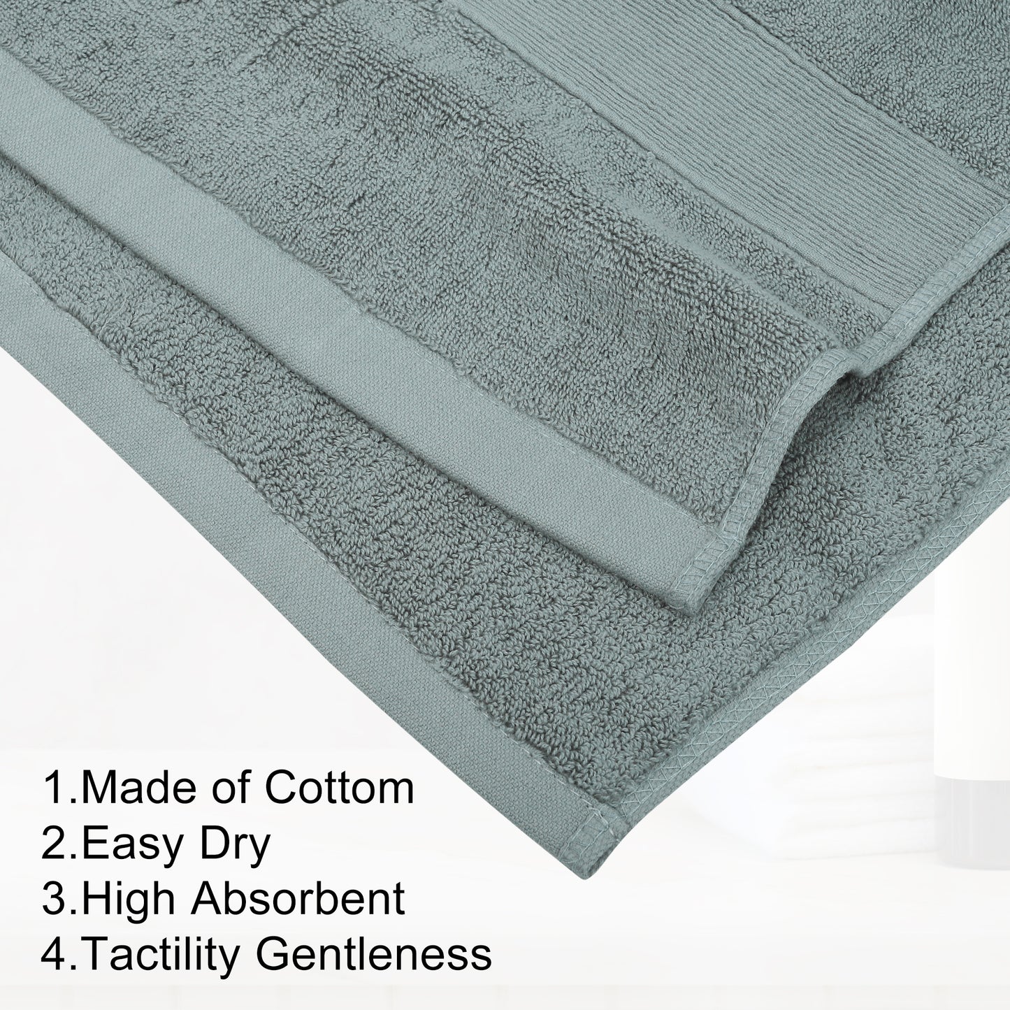 1 Pc Plain Soft Absorbent Cotton Bath Towel, Dark Gray 27.56"x55.12"
