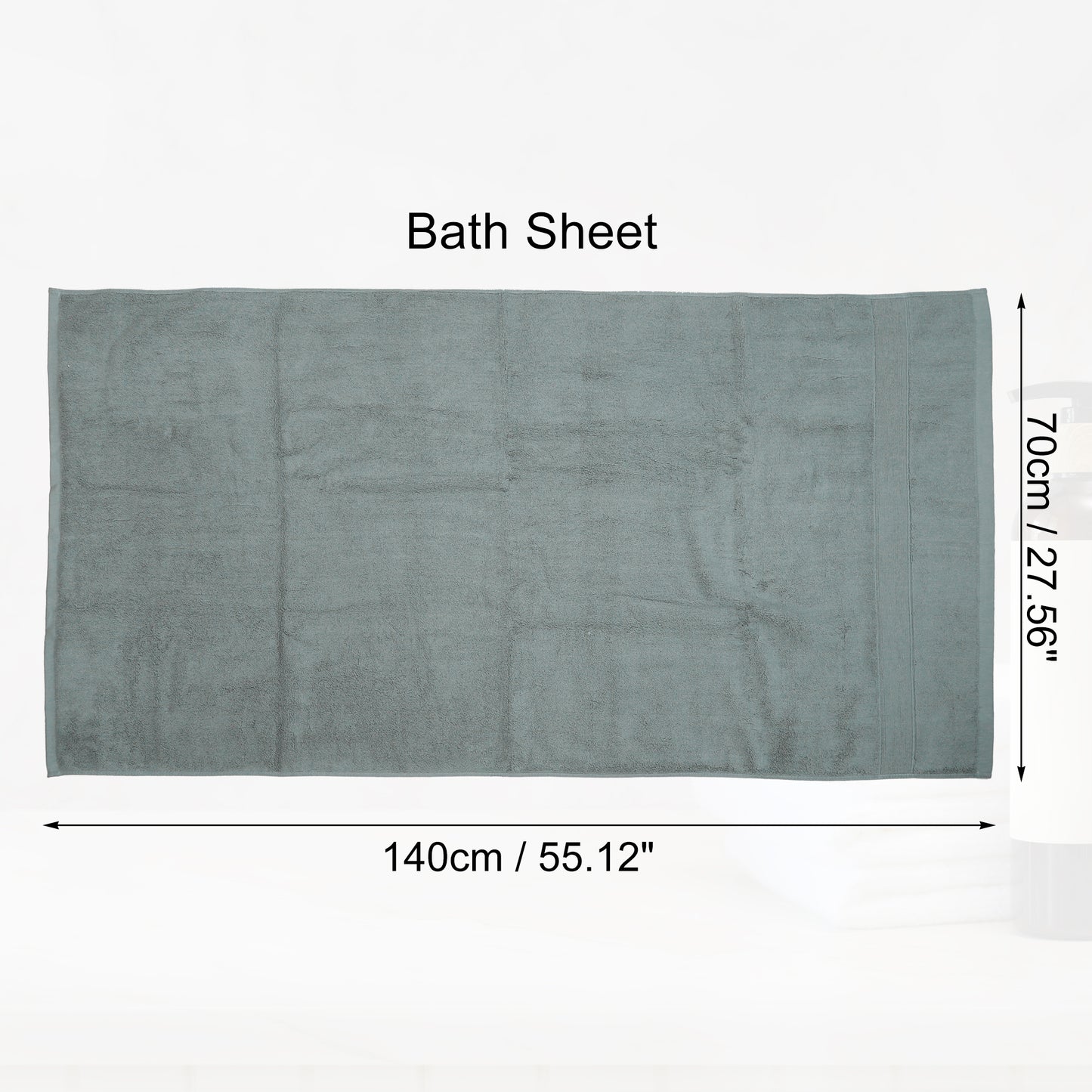 1 Pc Plain Soft Absorbent Cotton Bath Towel, Dark Gray 27.56"x55.12"