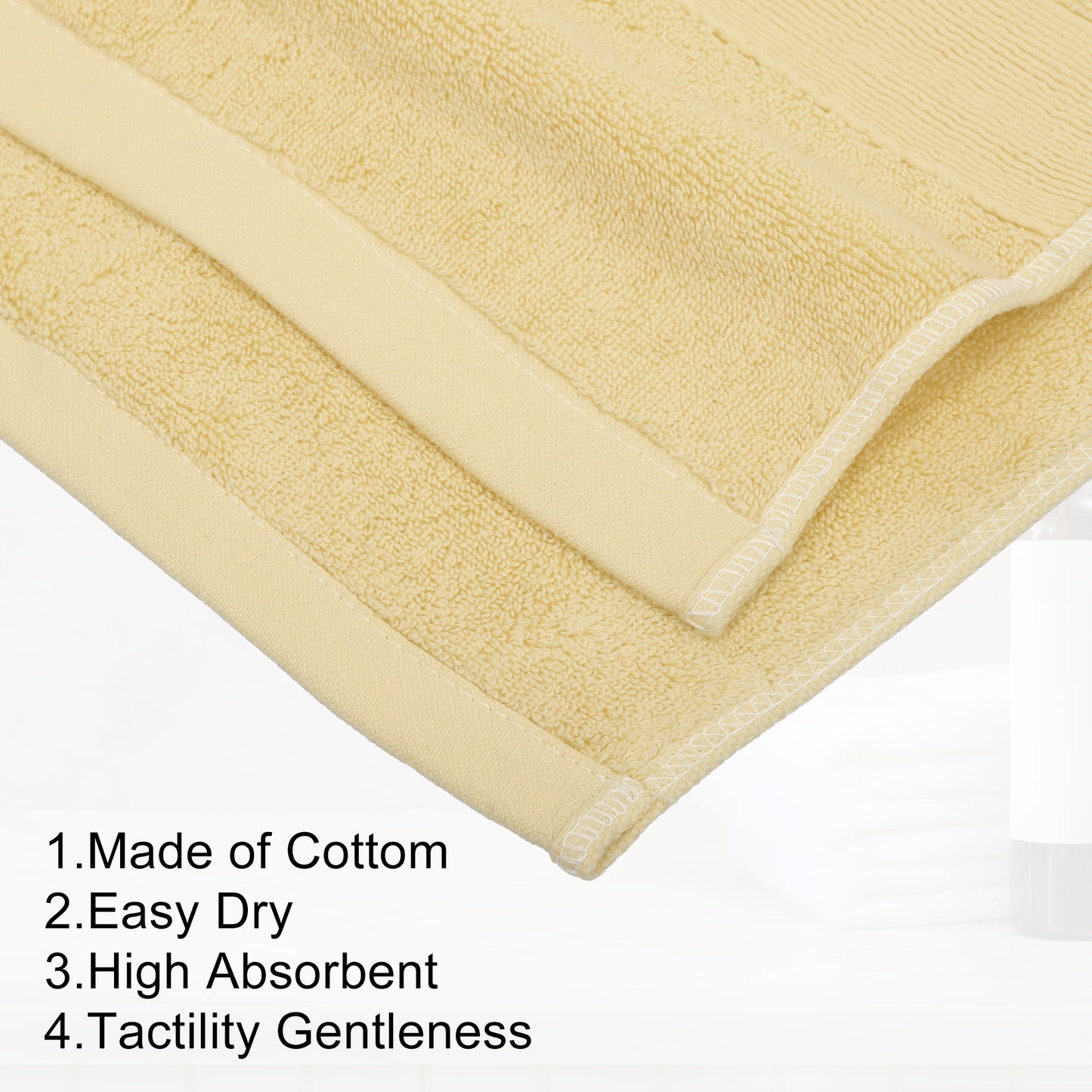 1 Pc Plain Soft Absorbent Cotton Bath Towel, Khaki 27.56"x55.12"