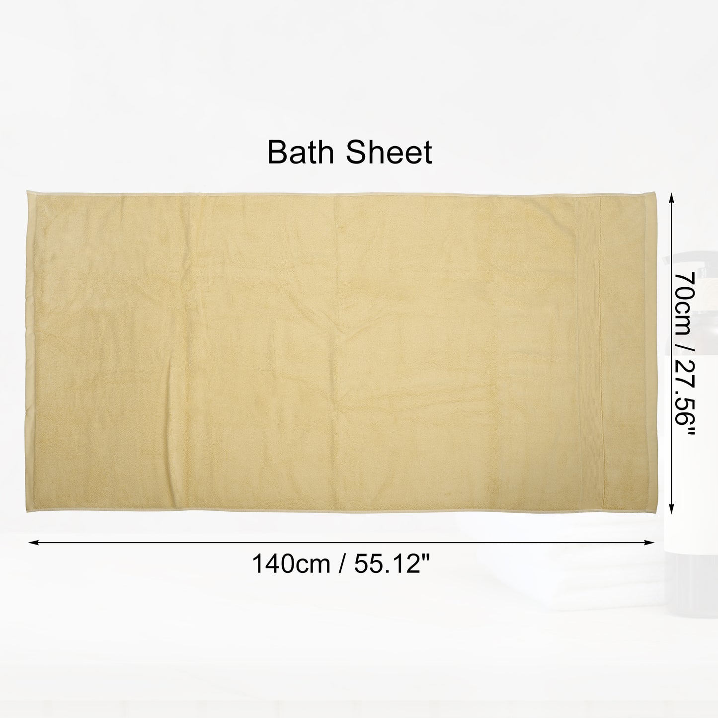 1 Pc Plain Soft Absorbent Cotton Bath Towel, Khaki 27.56"x55.12"