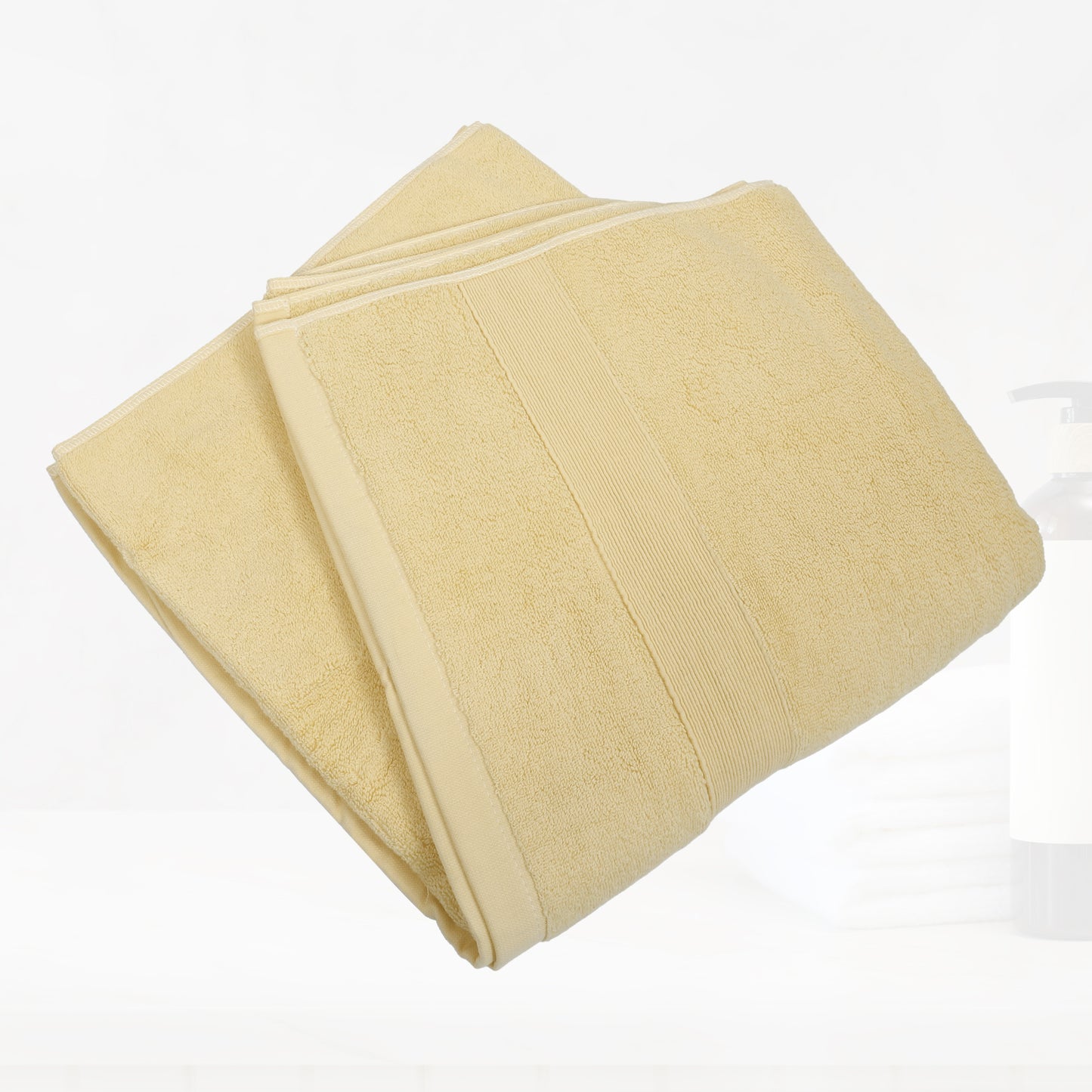 1 Pc Plain Soft Absorbent Cotton Bath Towel, Khaki 27.56"x55.12"