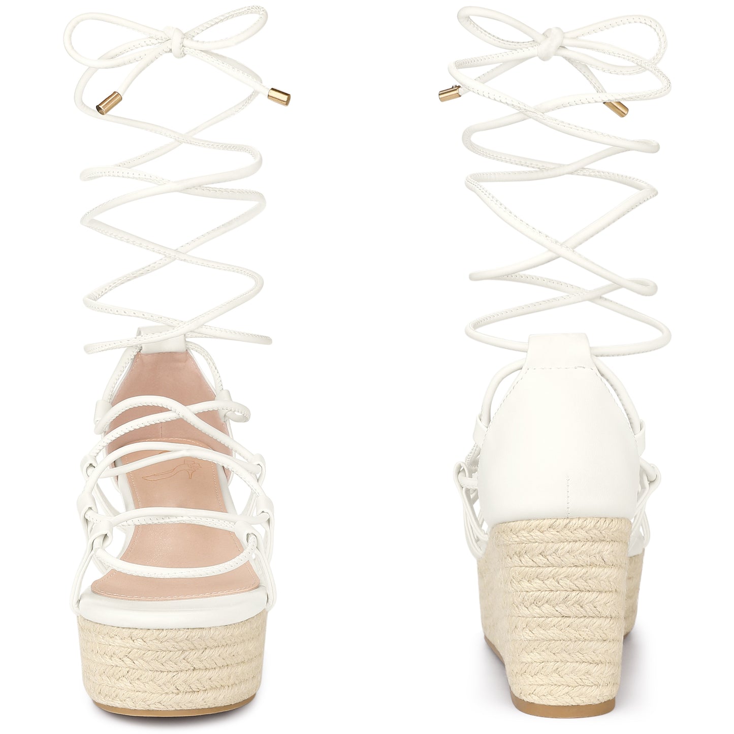 Sandalias de plataforma con tiras y tacón de cuña para mujer