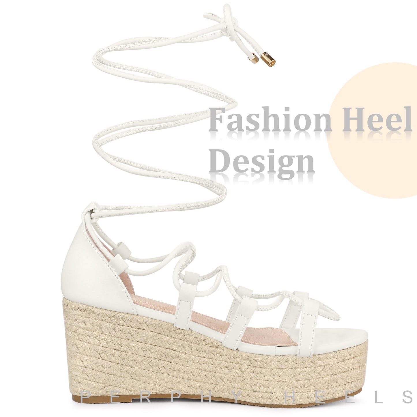 Sandalias de plataforma con tiras y tacón de cuña para mujer