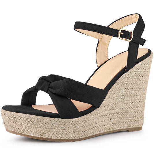 Sandalias de plataforma con tacón de cuña y alpargatas para mujer