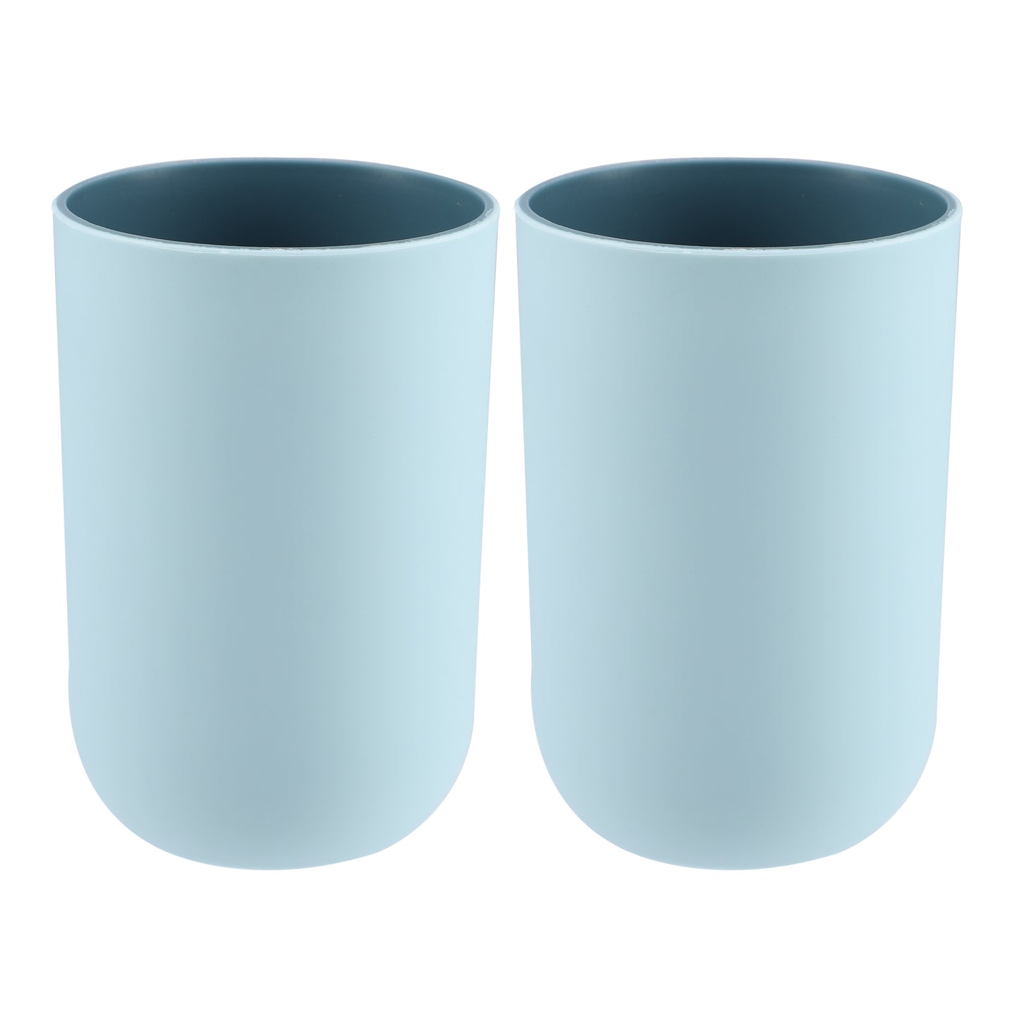 2 vasos de baño, vaso para cepillo de dientes, 11 x 7 cm, 350 ml, color azul