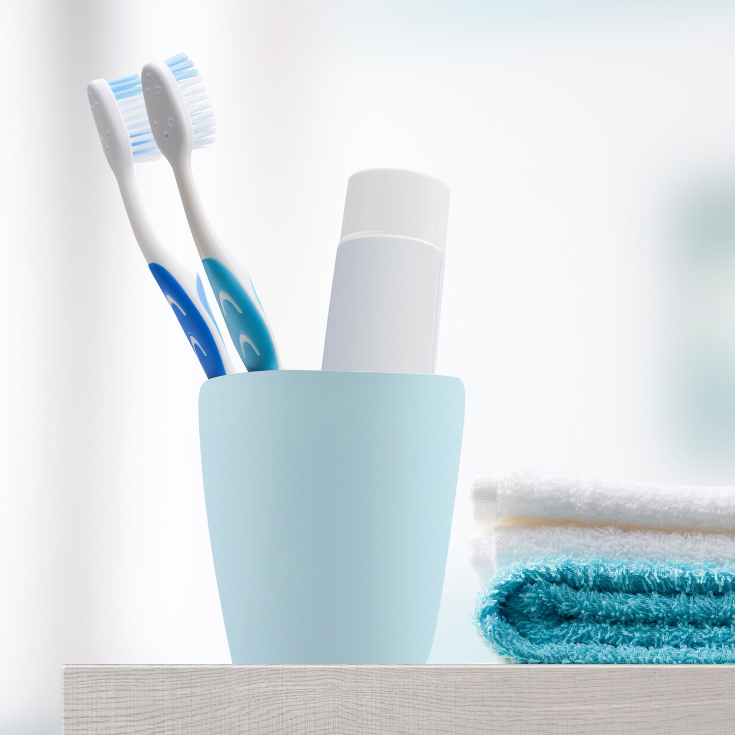 2 Pcs Bathroom Tumblers, Toothbrush Cup, 4.33"x2.76" 350ml Blue, Deep Blue