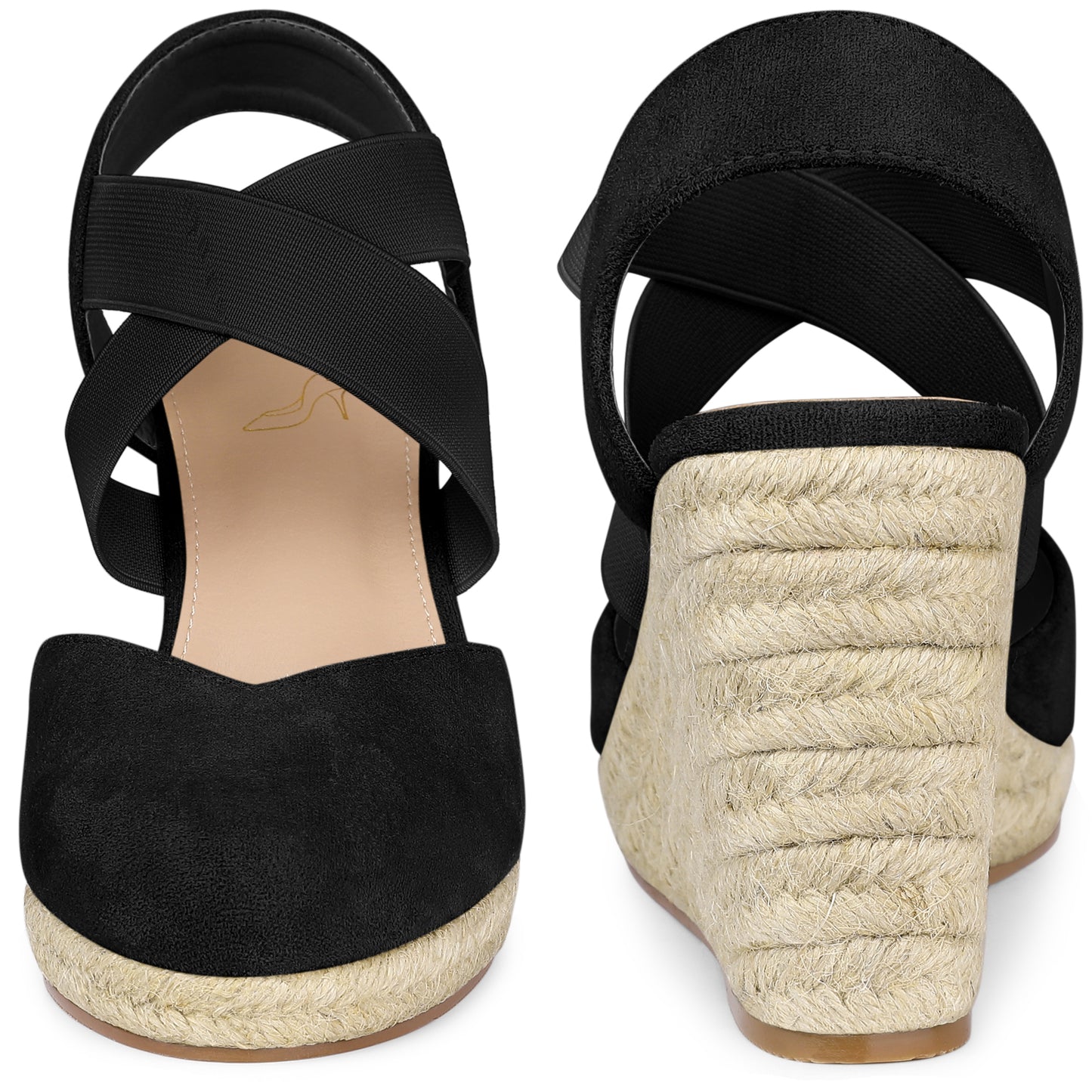 Sandalias de alpargatas con plataforma y punta cerrada para mujer