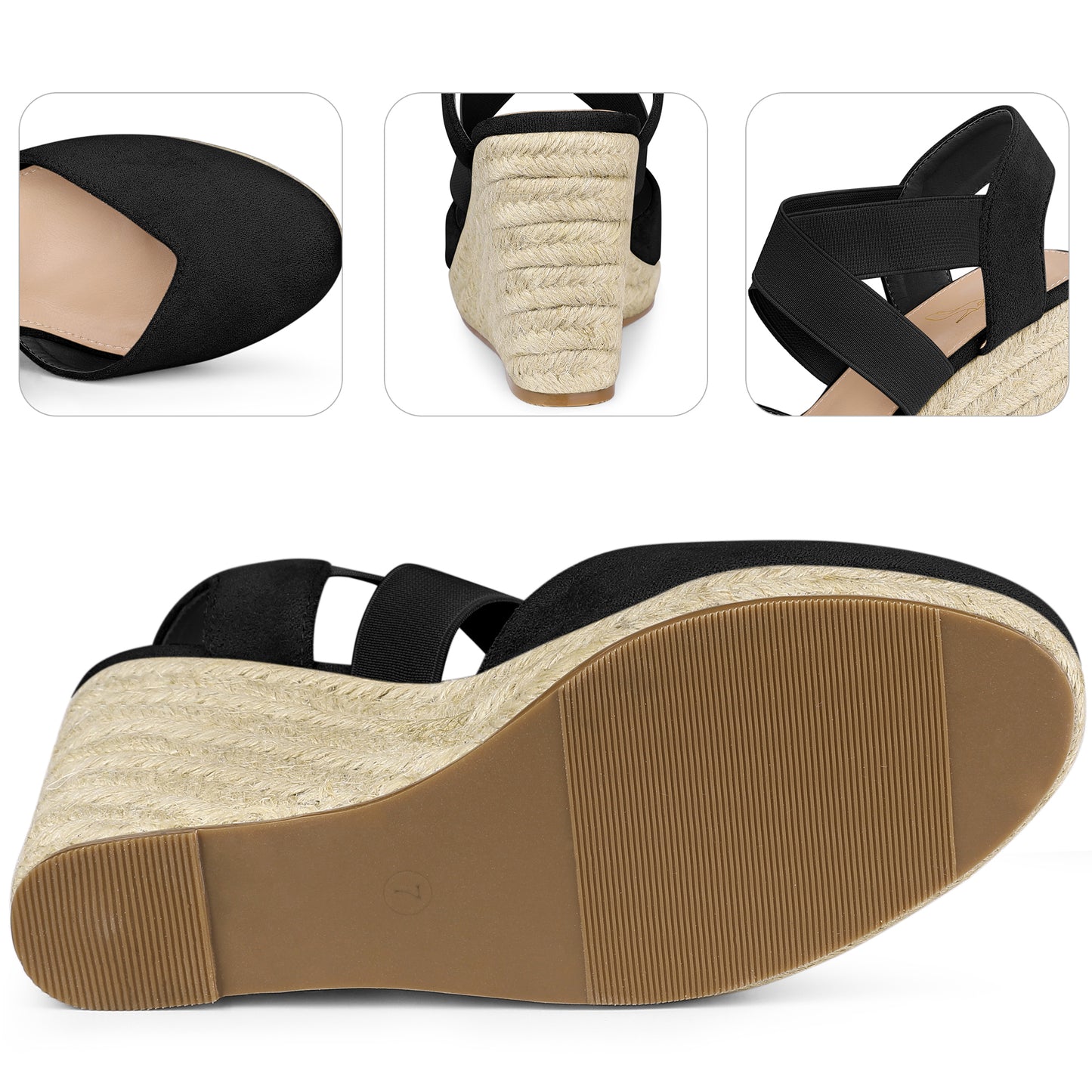 Sandalias de alpargatas con plataforma y punta cerrada para mujer