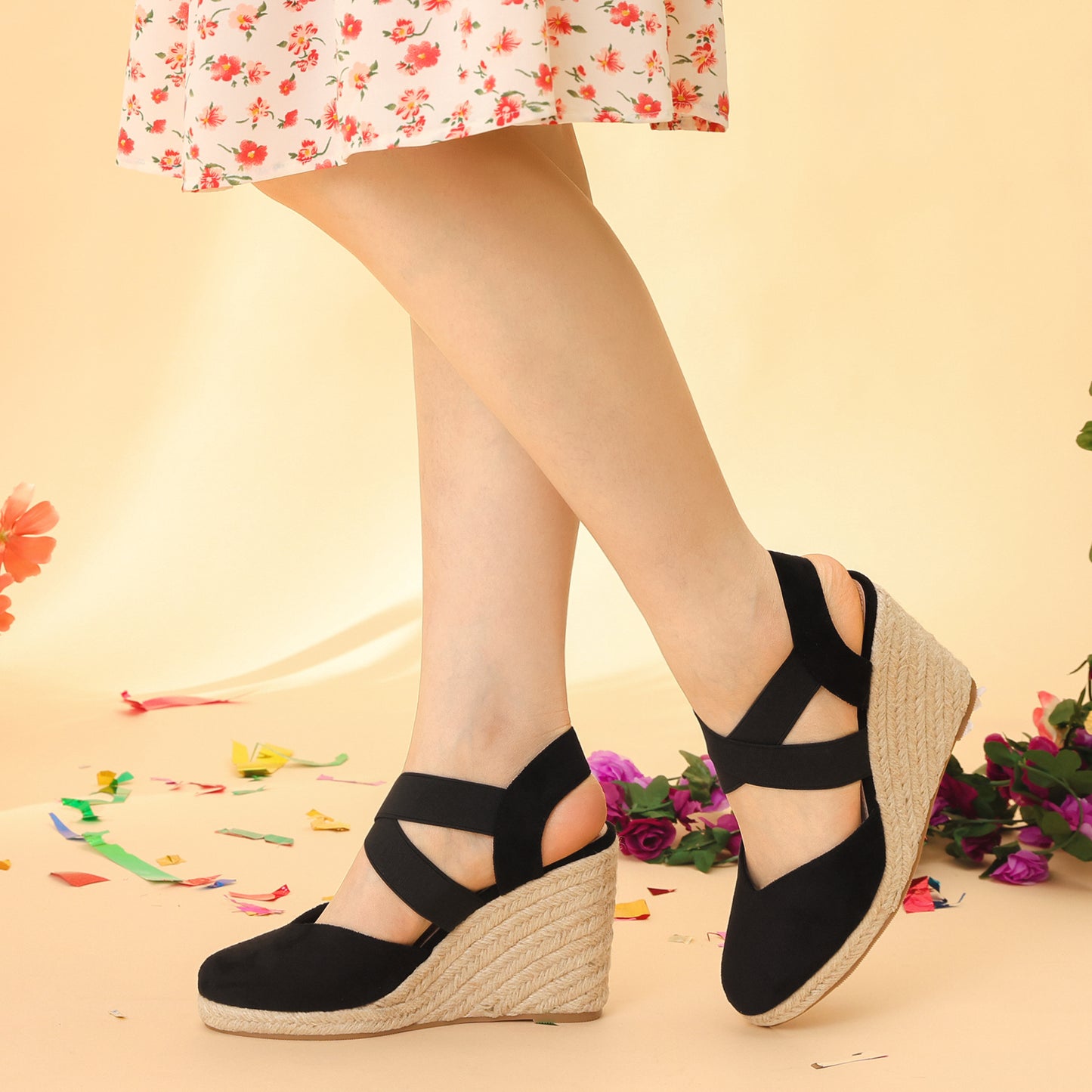Sandalias de alpargatas con plataforma y punta cerrada para mujer