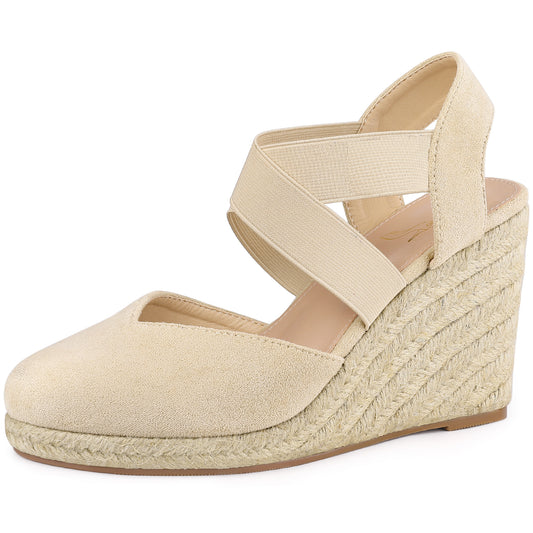 Sandalias de alpargatas con plataforma y punta cerrada para mujer