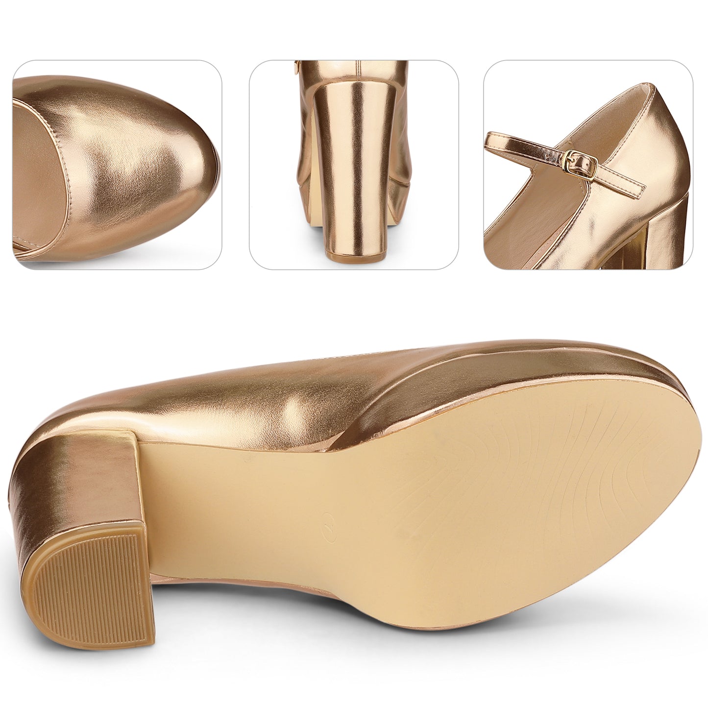 Women Platform Mary Janes Shoes Chunky High Heels Pumps