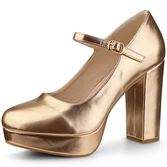 Zapatos Mary Jane de plataforma para mujer, tacones altos y gruesos