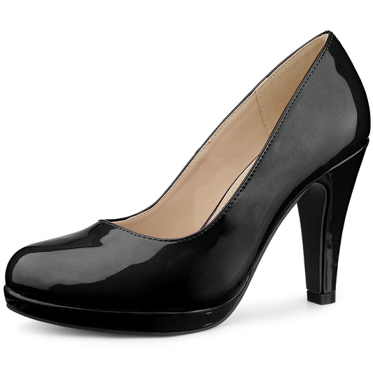 Women Round Toe Platform Stiletto Heel Mary Jane Pumps