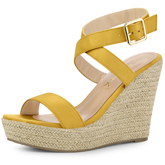 Women's Slingback Crisscross Espadrille Wedges Heel